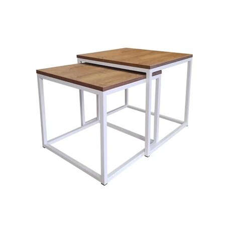 Stolik kawowy 2w1 CUBE orzech/biały