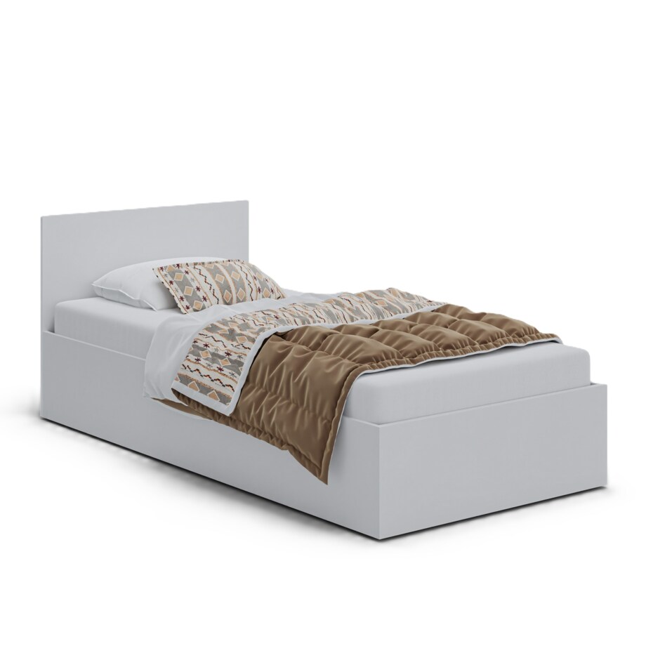 Łóżko jednoosobowe ALDO 90x200 z materacem - biały mat