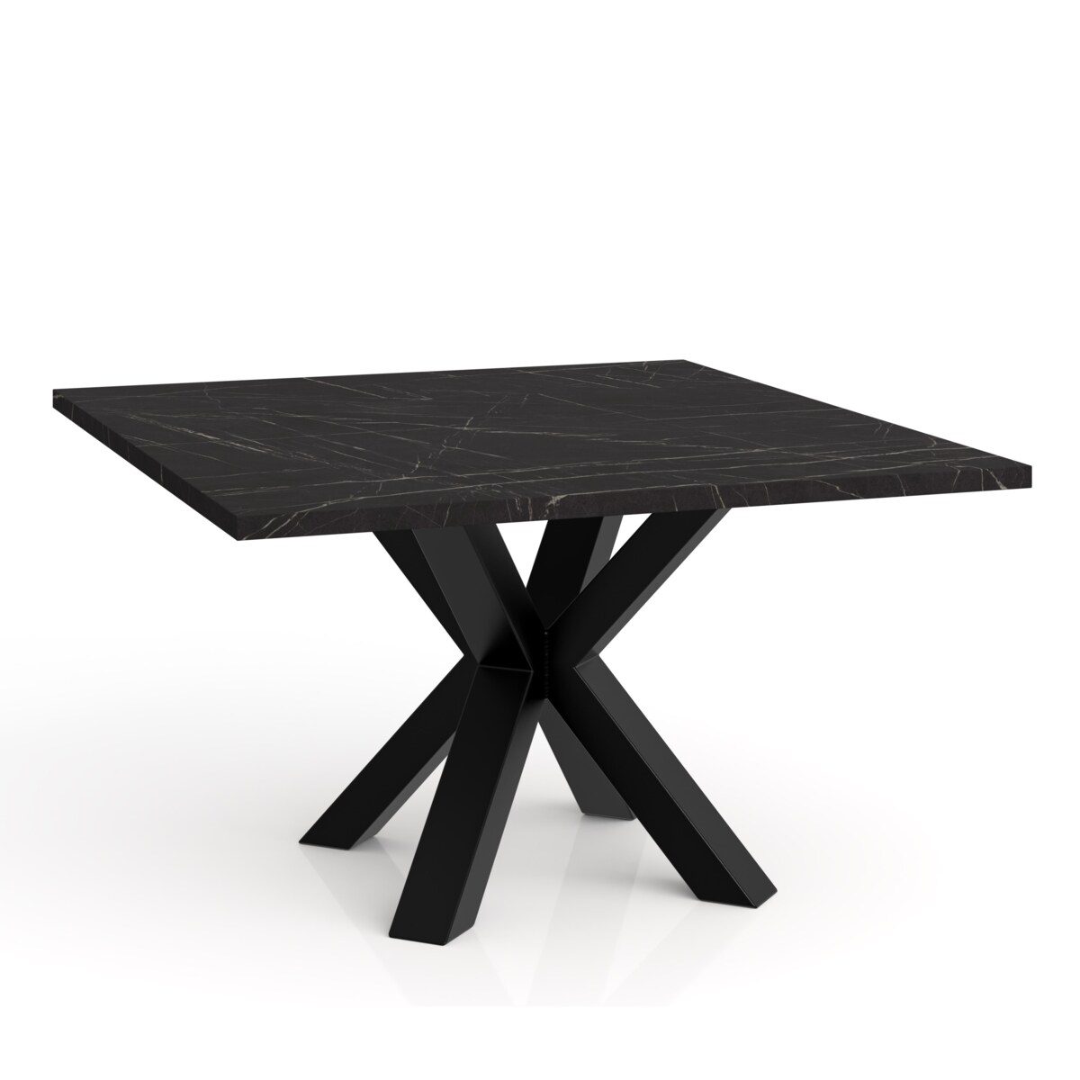 Stolik kawowy NEO kwadratowy 90x90 z metalową podstawą- marmur czarny