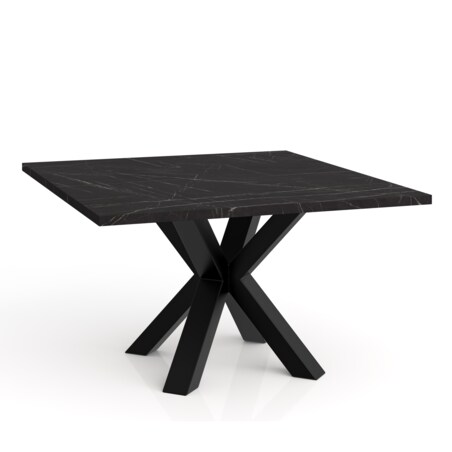 Stolik kawowy NEO kwadratowy 90x90 z metalową podstawą- marmur czarny