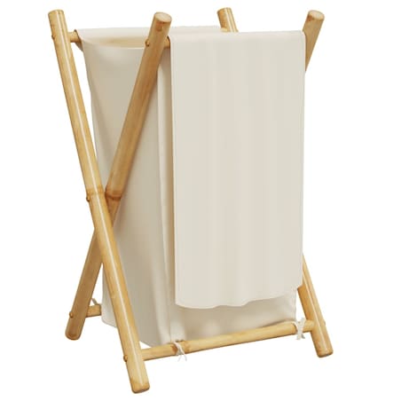 vidaXL Kosz na pranie, kremowy, 41,5x36x63,5 cm, bambusowy