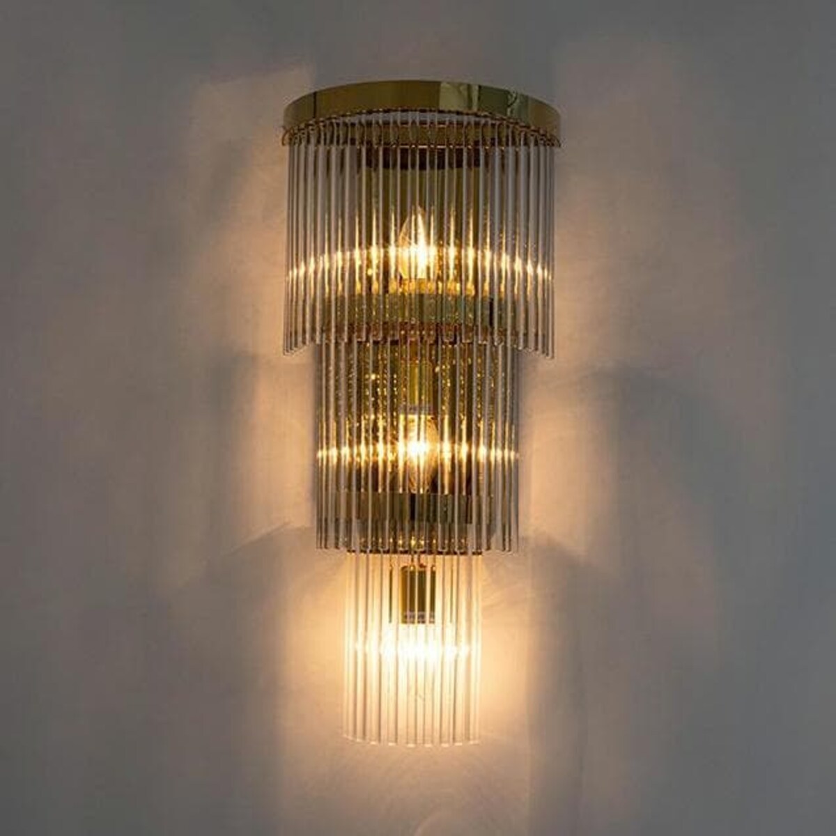 Lampa ścienna glamour Estro MSE010100266 Moosee szklana przezroczysta złota