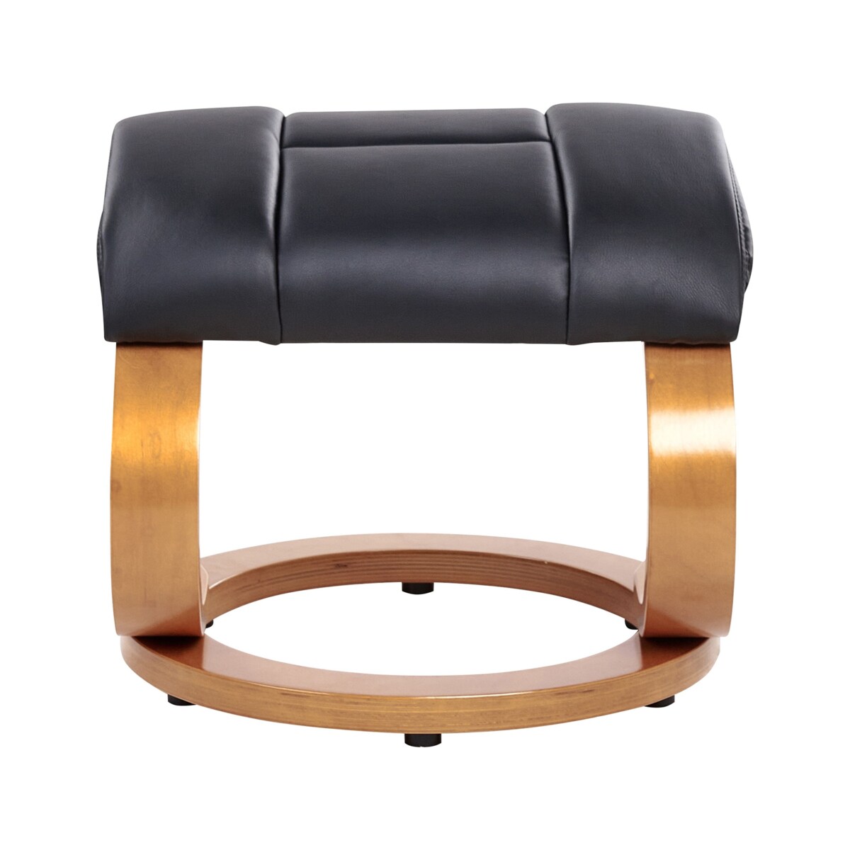 Fotel z masażem FORCE Z podnóżkiem Ekoskóra Czarny