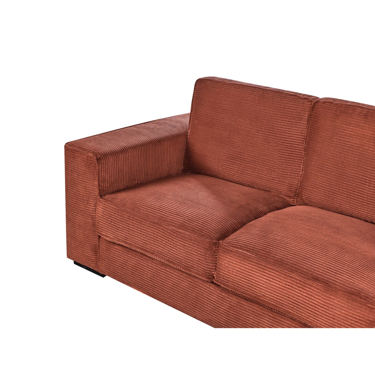 Sofa 2-osobowa sztruksowa złoty brąz VIKRAN