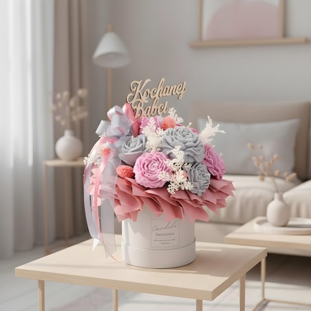 Świeca sojowa ZAPACHOWA bukiet FLOWERBOX handmade prezent CANDELA ENCANTADA