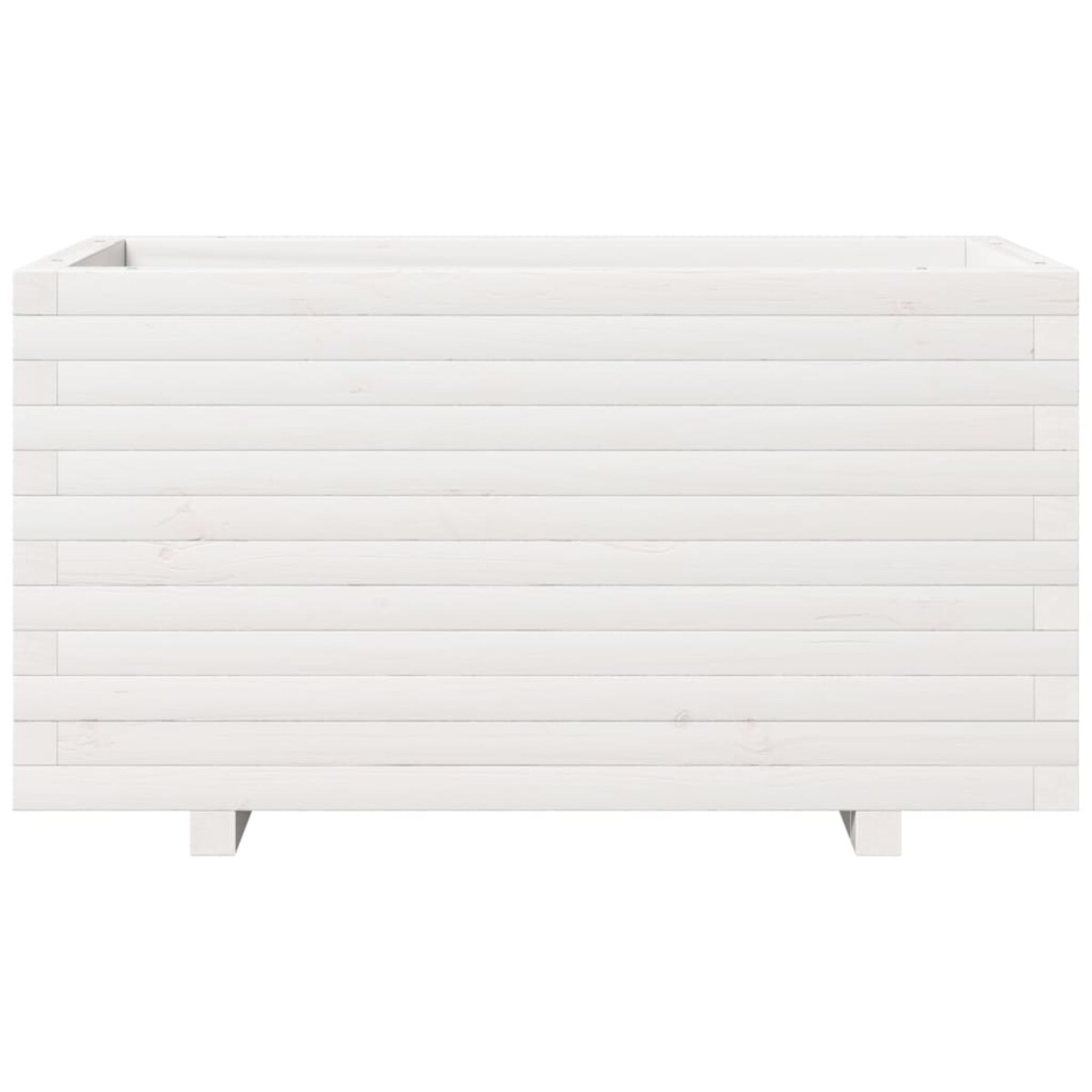 vidaXL Donica ogrodowa, biała, 90x40x49,5 cm, lite drewno sosnowe