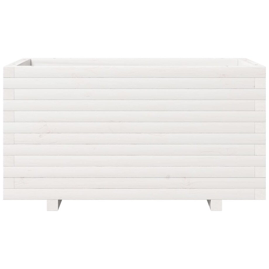 vidaXL Donica ogrodowa, biała, 90x40x49,5 cm, lite drewno sosnowe