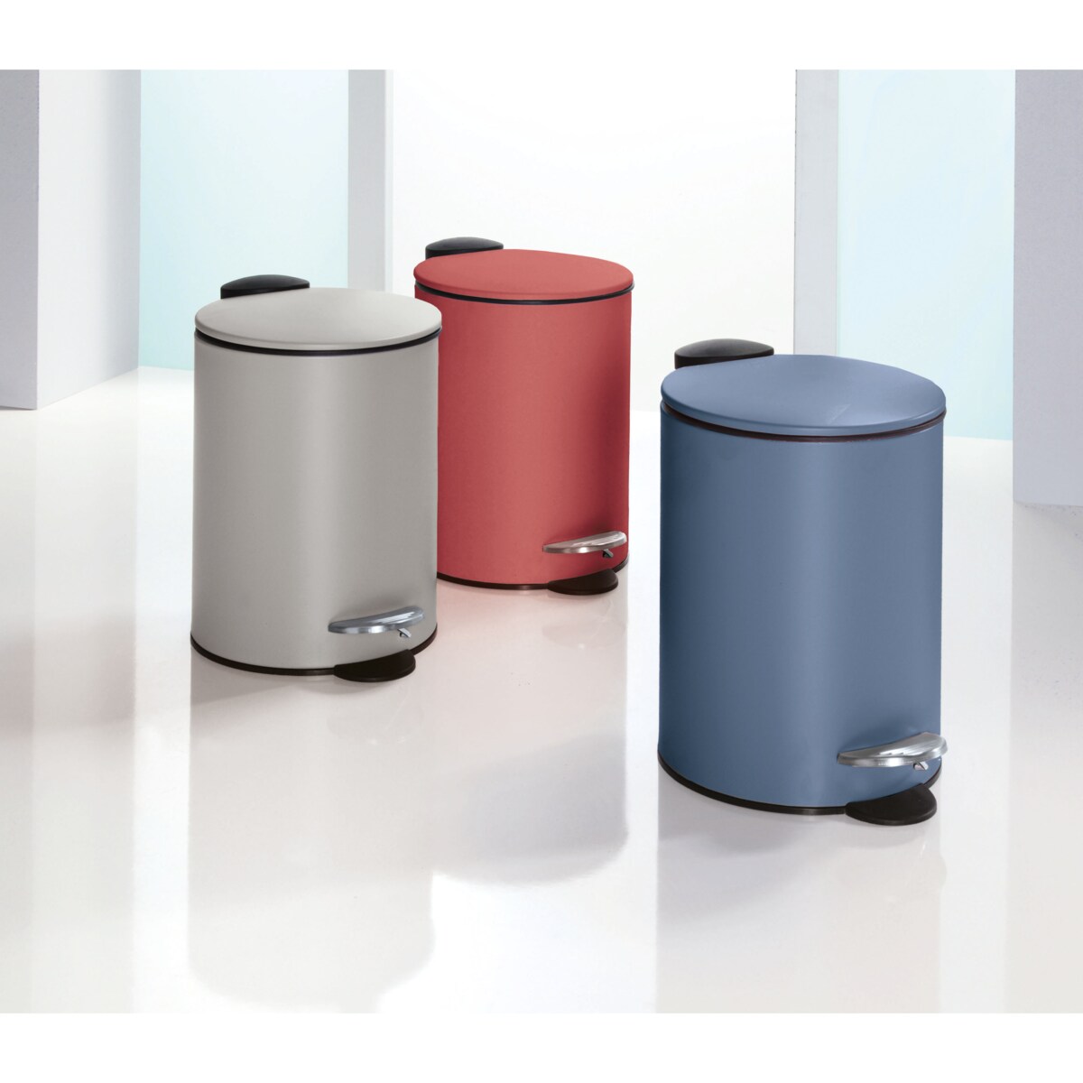 Kleine Wolke Silence Kosz łazienkowy niebieski wkład/ciche zamykanie 3 litry