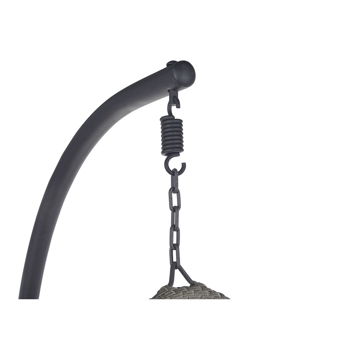 Fotel wiszący ze stojakiem z technorattanu ciemnoszary SESIA