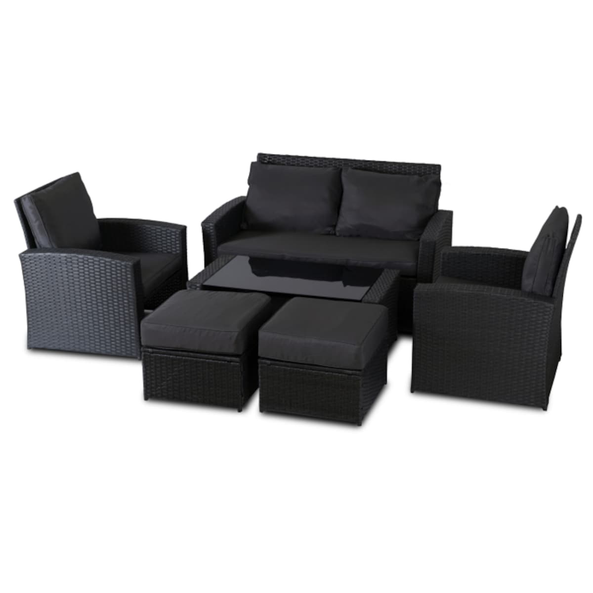 Zestaw Meble Ogrodowe Technorattan Na Taras Ogród Komplet Szare FLORYDA