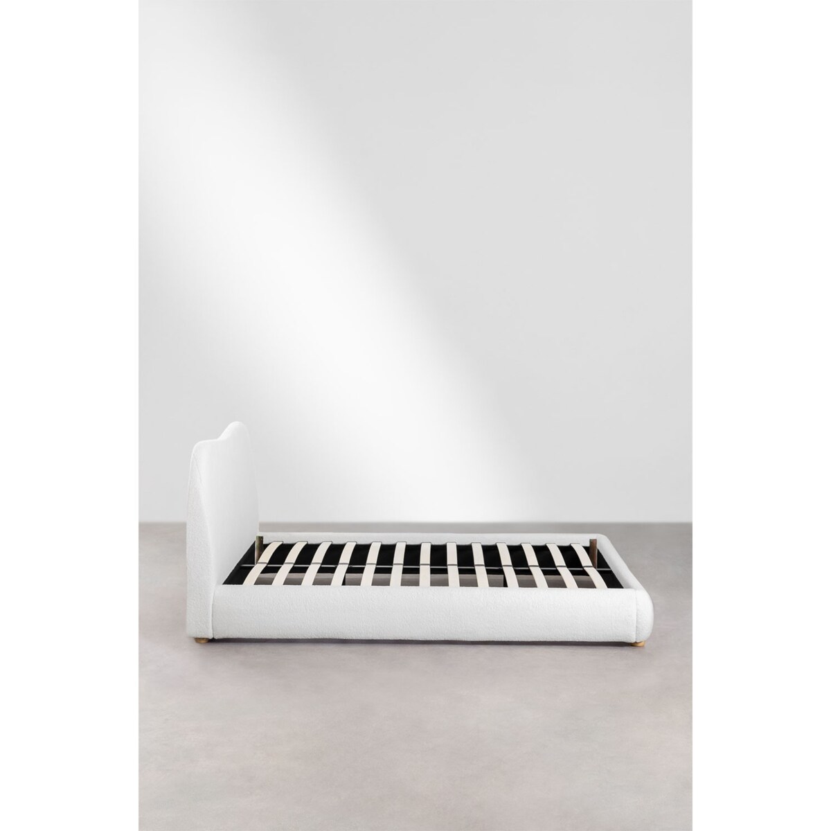 Łóżko do sypialni szenilowe białe 160x200 cm Camilly