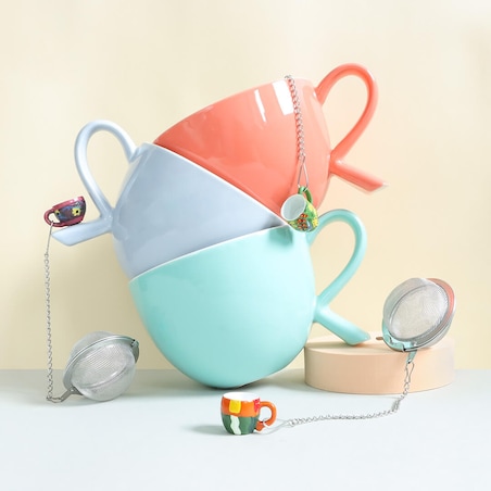 Kubek/miseczka z nóżką koralowy - eleganckie naczynie na kawę herbatę przekąskę, wyjątkowy design