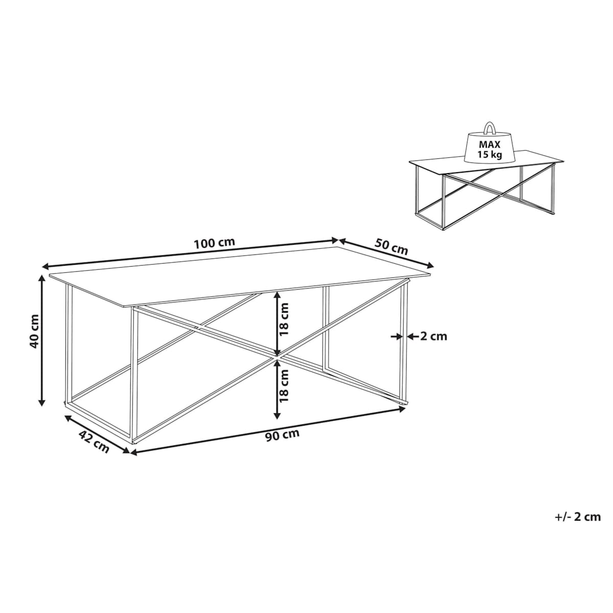 Stolik kawowy biało-złoty EMPORIA