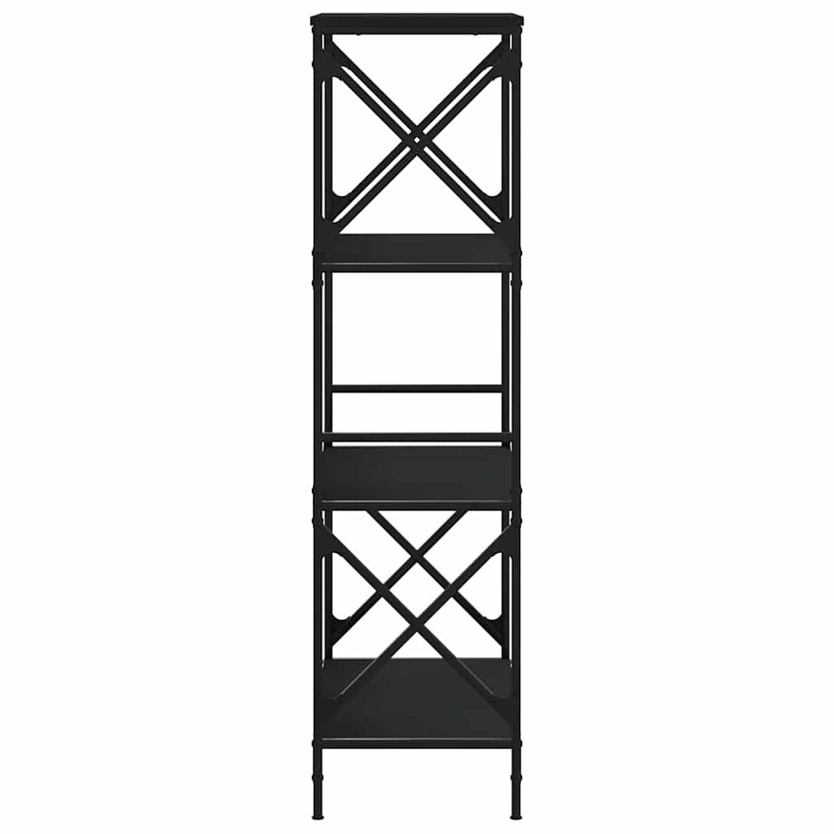 vidaXL 4-poziomowy regał na książki, czarny, 59x35x132 cm