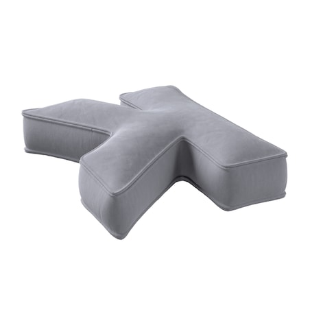 Poduszka literka K, srebrzysty szary, 35x40cm, Posh Velvet