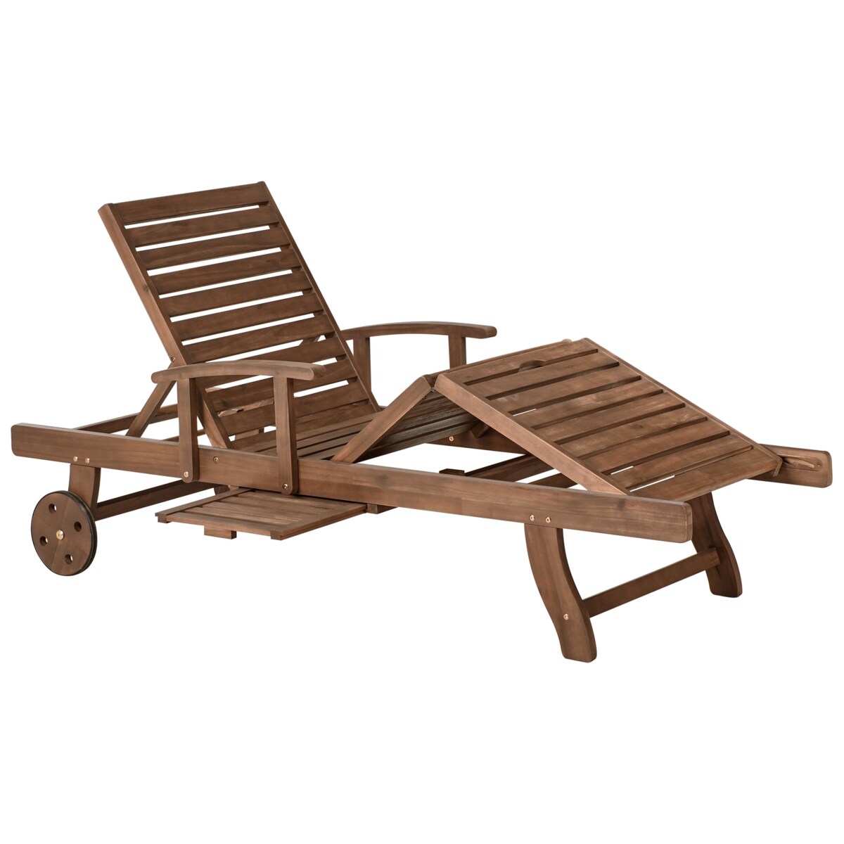 Leżak ogrodowy z poduszką AMANTEA PREMIUM Drewno akacjowe Szary melanż