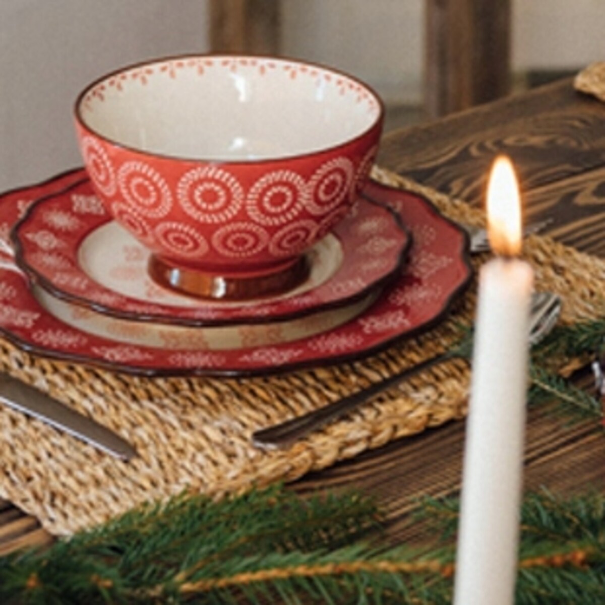 PATERA ŚWIĄTECZNA GWIAZDA czerwona 30x30cm