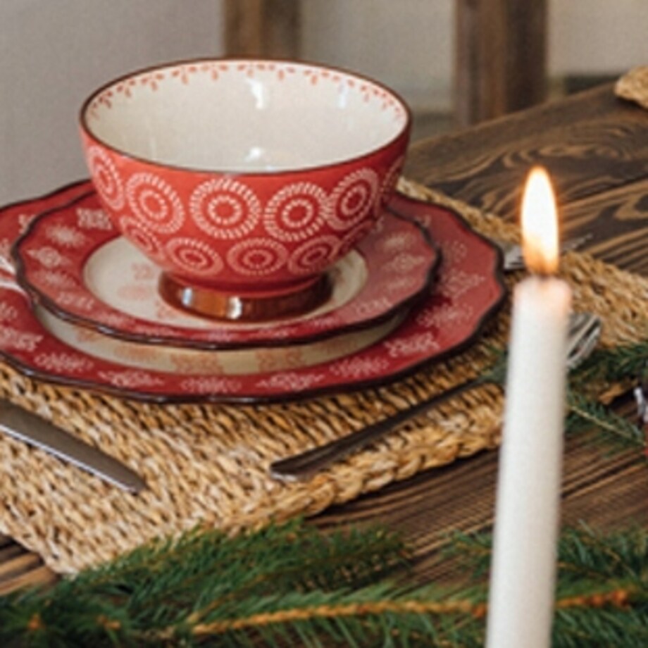 PATERA ŚWIĄTECZNA GWIAZDA czerwona 30x30cm