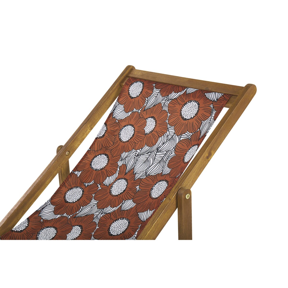 Zestaw 2 leżaków ogrodowych jasne drewno akacjowe wzór w maki ANZIO