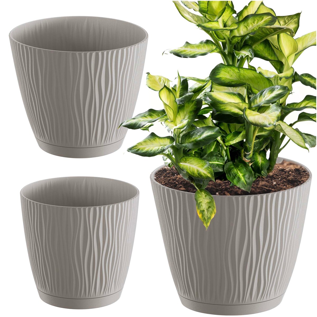 Doniczka Okrągła Z Podstawką Osłonka Domowa Ogród