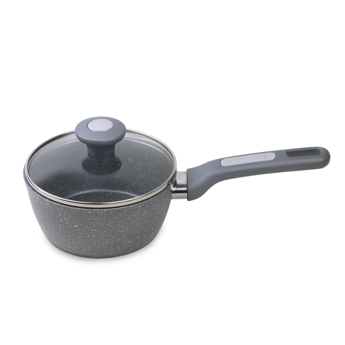 Rondel garnek granitowy z pokrywką szklaną 1.2L indukcja KAMILLE