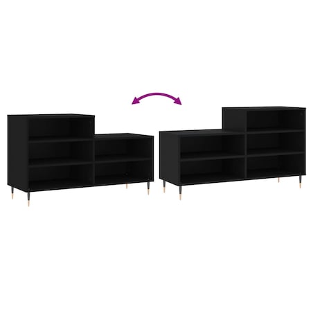 vidaXL Szafka na buty, czarna, 102x36x60 cm, materiał drewnopochodny