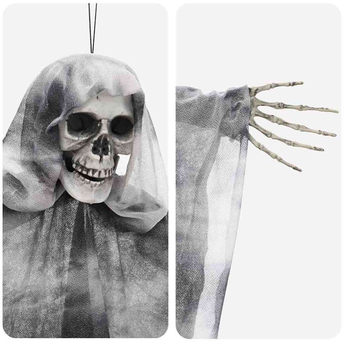 vidaXL Zawieszany Duch Halloween 3 pcs Wielokolorowe 61 x 97 cm