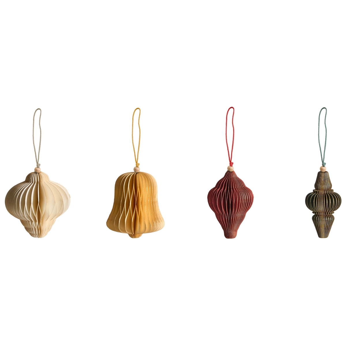 Zestaw 20 ozdób choinkowych MALSELVA Papier Kolorowy