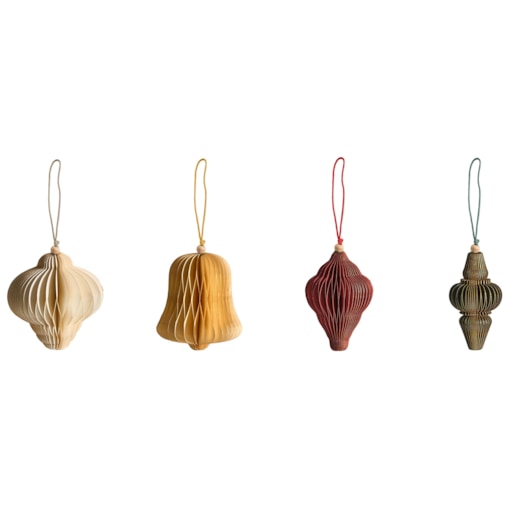 Zestaw 20 ozdób choinkowych MALSELVA Papier Kolorowy