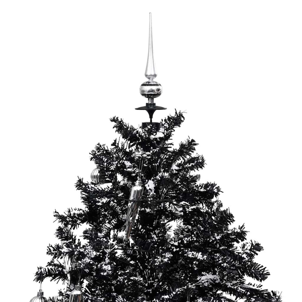 vidaXL Choinka sypiąca śniegiem, podstawa parasolowa, czarna, 190 cm
