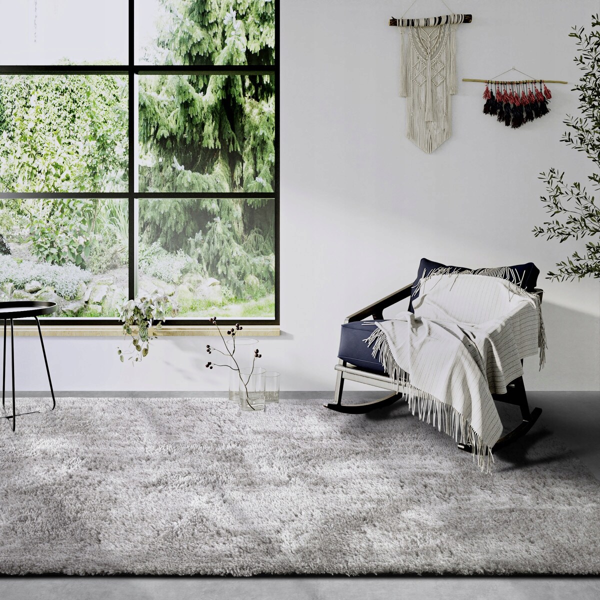 Dywan pluszowy do salonu 80x150cm-HANSE HOME OLAF, grafitowy,miękkie włosie