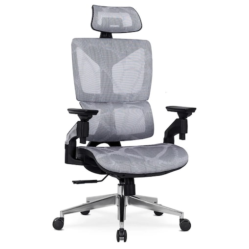 Fotel biurowy obrotowy ergonomiczny do biurka szary MARTIN