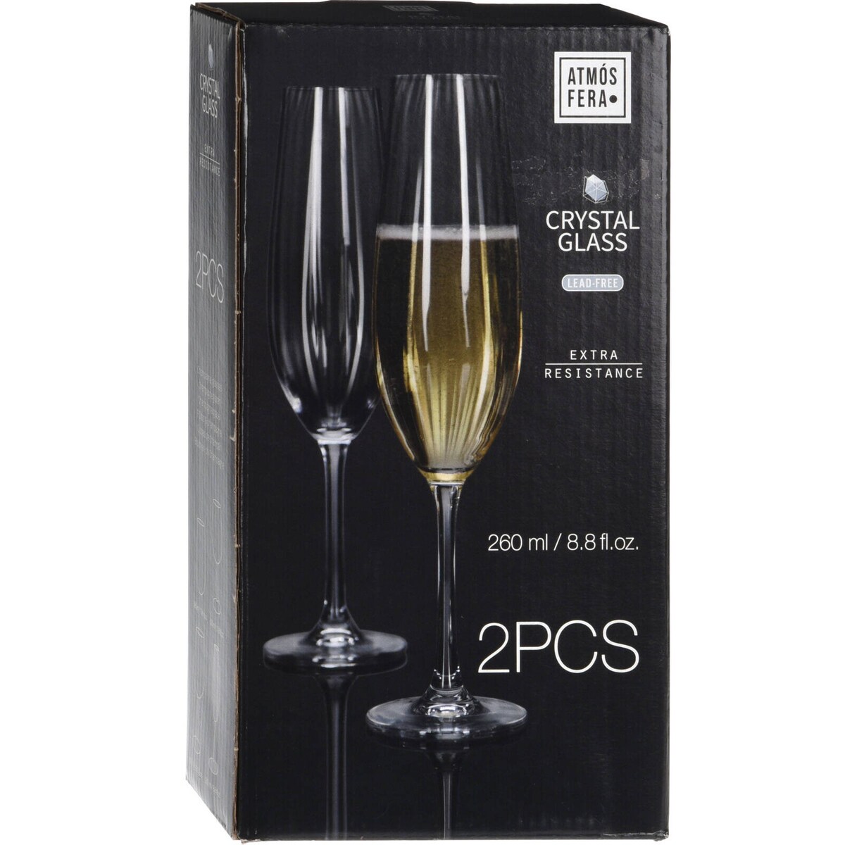 Kieliszki do szampana, tłoczone, 2 sztuki