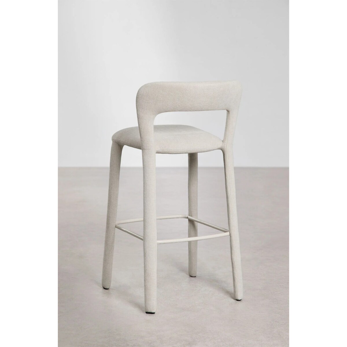 Krzesło barowe tapicerowane, brudna biel, Brussells ↑75 cm