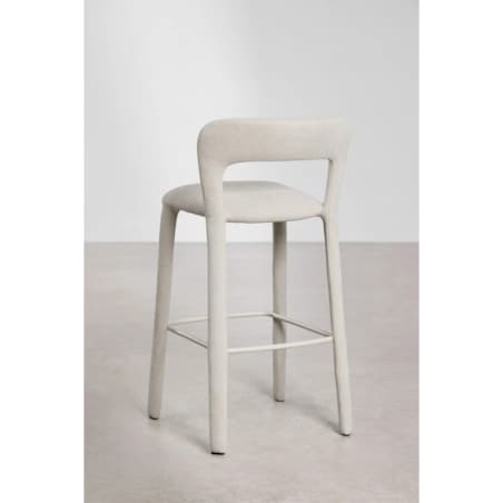 Krzesło barowe tapicerowane, brudna biel, Brussells ↑75 cm