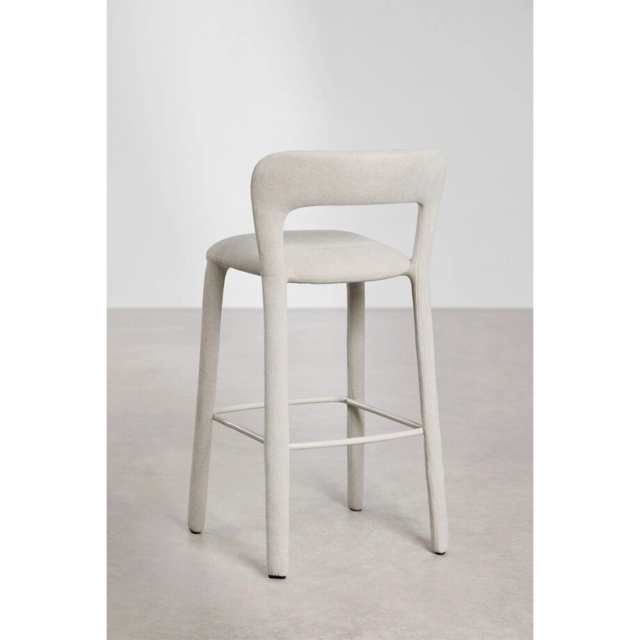 Krzesło barowe tapicerowane, brudna biel, Brussells ↑75 cm