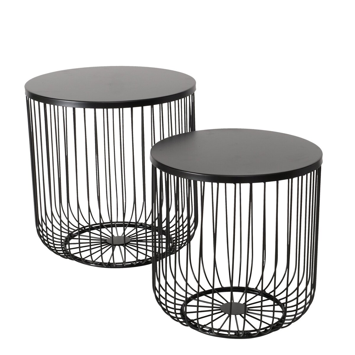 Zestaw dwóch stolików metalowych CINDY, 41 - 47 cm, kolor czarny