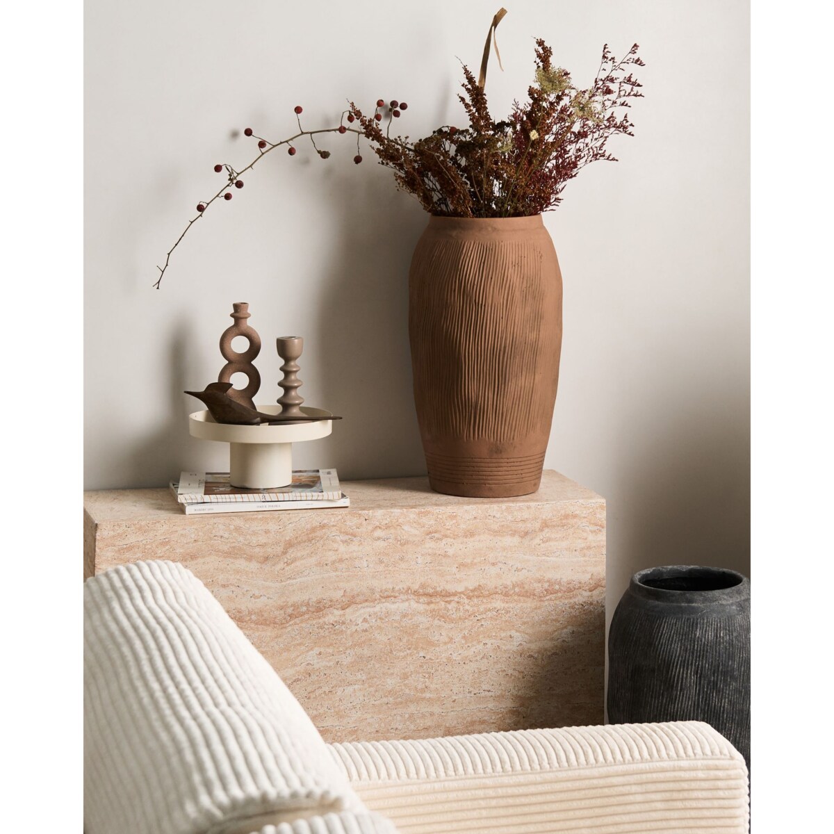 Wazon na kwiaty TRIKALA 50 cm Jasnobrązowy