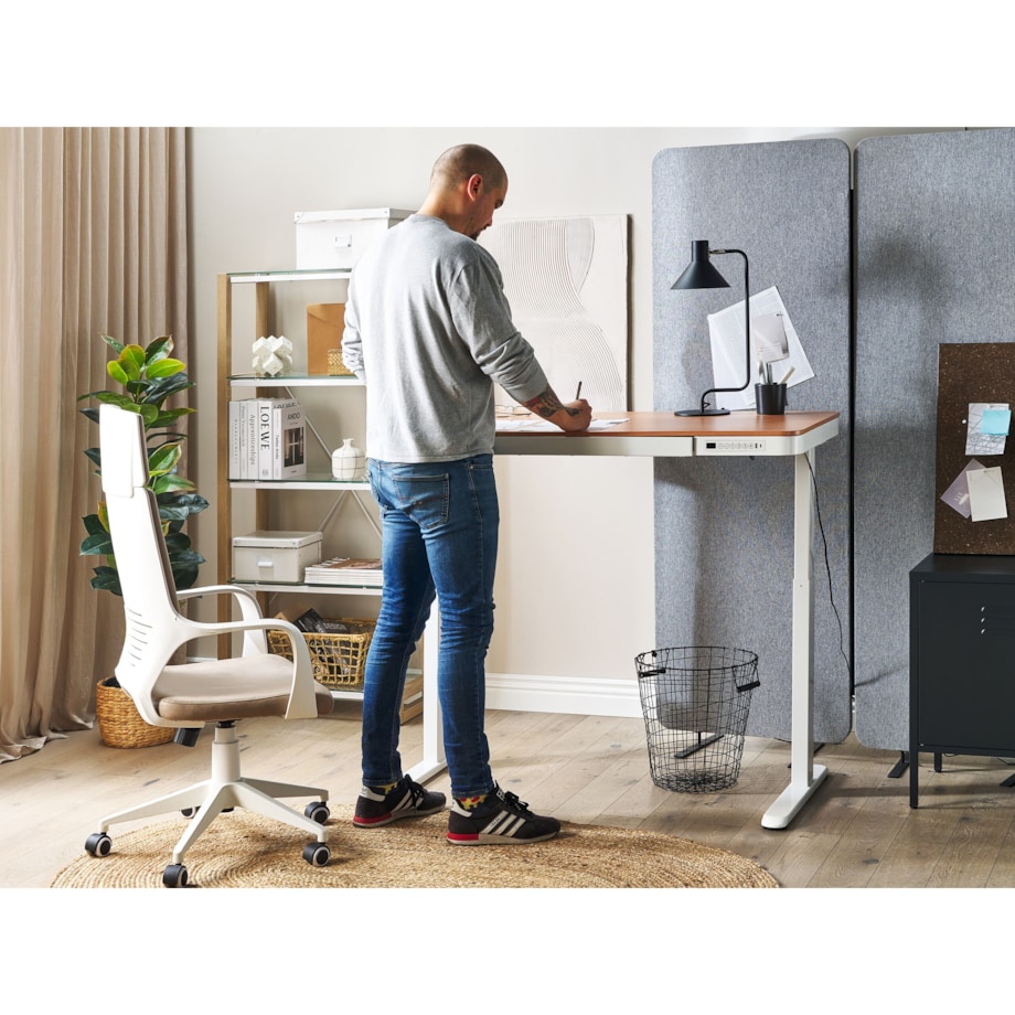 Biurko regulowane Elektryczny 120 x 60 cm Jasne drewno KENLY