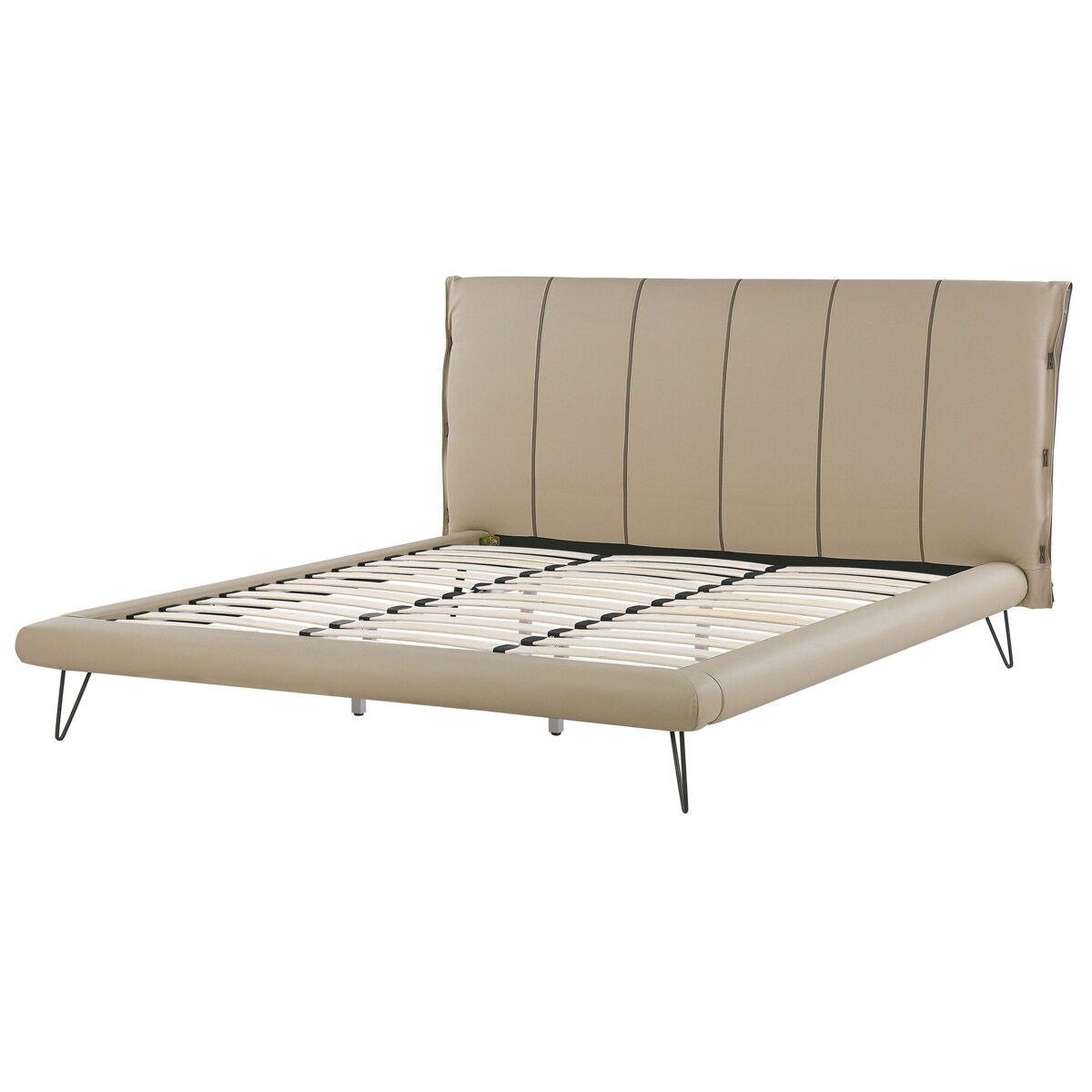 Zestaw mebli do sypialni ekoskóra 180 x 200 cm beżowy BETIN