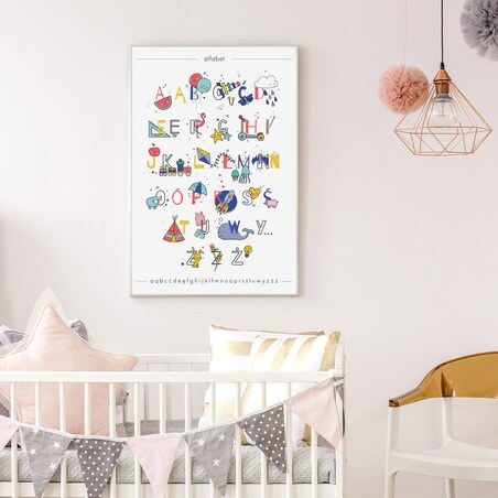 Plakat dla dzieci Alfabet kolorowy 30x40