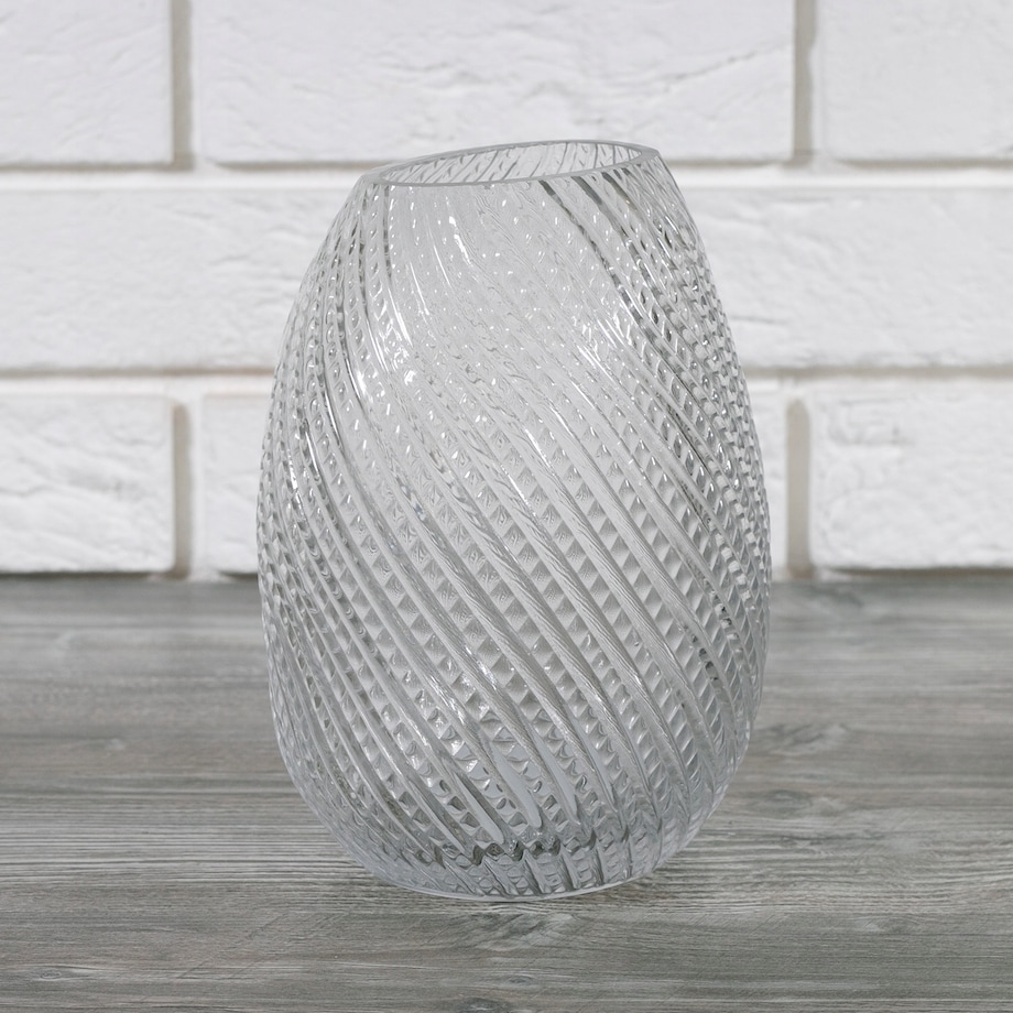 WAZON EDDY szklany przezroczysty wys. 20cm