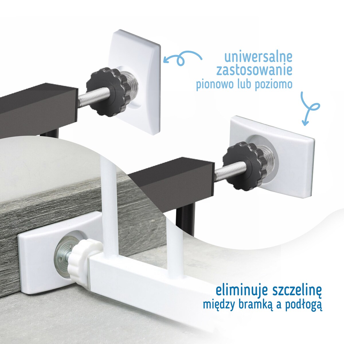 podkładki ochronne ścienne do bramek zabezpieczających, sipo, zestaw 4 sztuk, białe