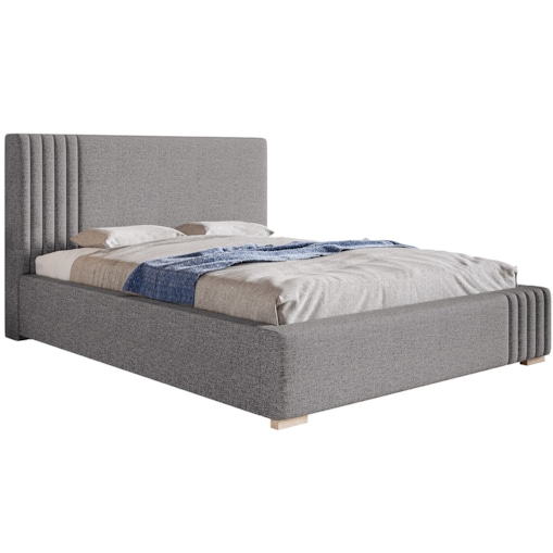 Łóżko sypialniane z pojemnikiem 160x200 BEN 13 - szare