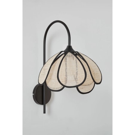 Lampa ścienna, kinkiet, lniano-czarna, Vidson