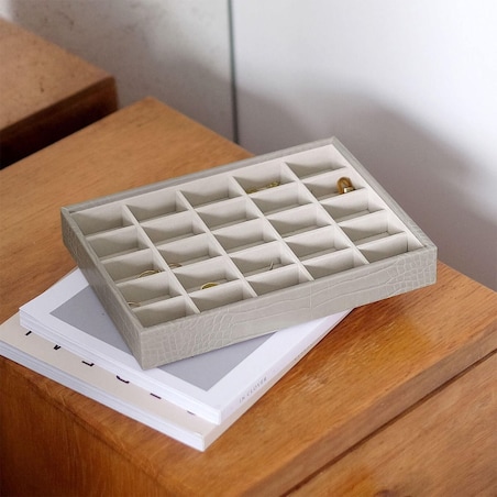 Szkatułka na biżuterię Stackers Croc 25 komorowa classic putty