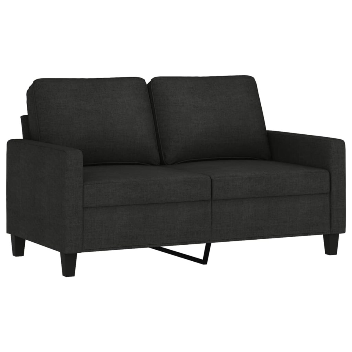 vidaXL Sofa 2-osobowa, czarna, 120 cm, tapicerowana tkaniną
