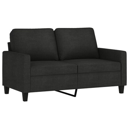 vidaXL Sofa 2-osobowa, czarna, 120 cm, tapicerowana tkaniną