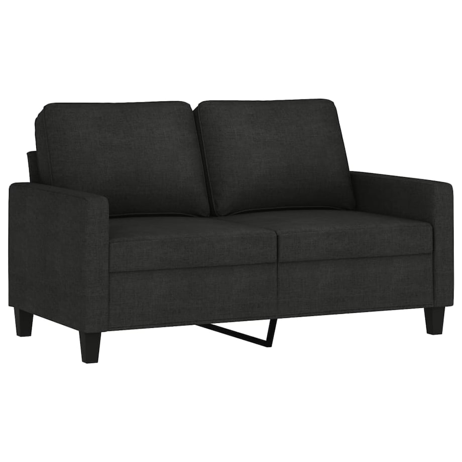 vidaXL Sofa 2-osobowa, czarna, 120 cm, tapicerowana tkaniną