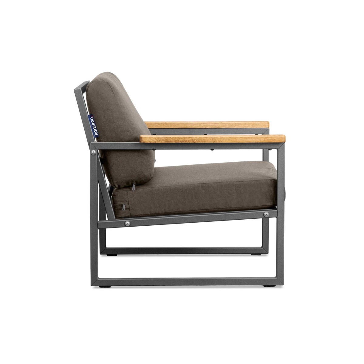 KONSIMO TRIBO Fotel ogrodowy w stylu industrialnym wykonany ze stali w kolorze antracytowym